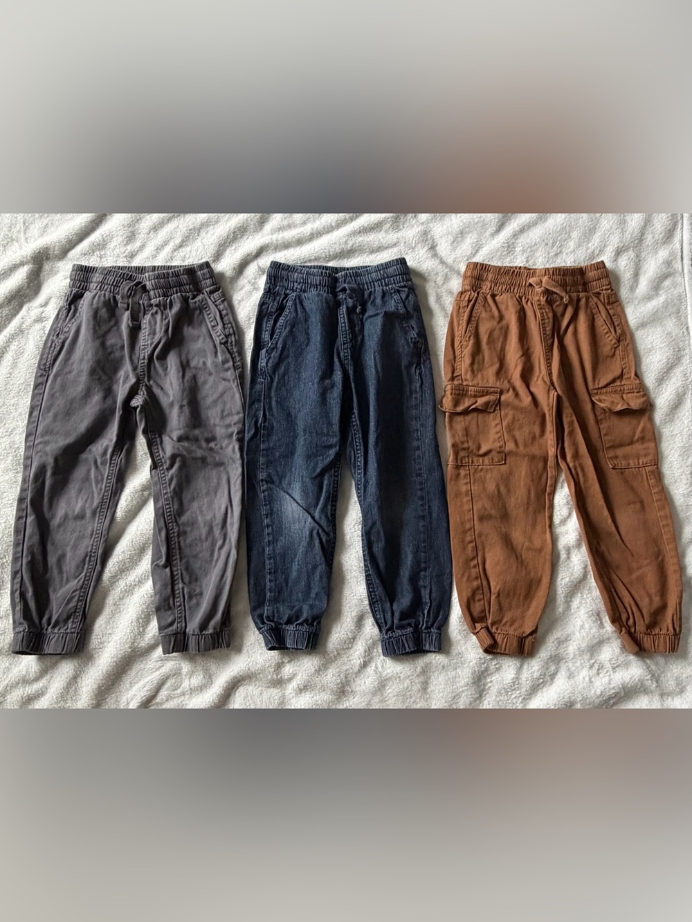 PEKKLE | Boys Jogger Pants Bundle | Pull-On Cargo Pants | 3 Pairs